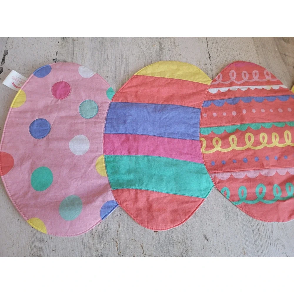Pastel easter egg colorful table runner spring‎ accessory home decor unique